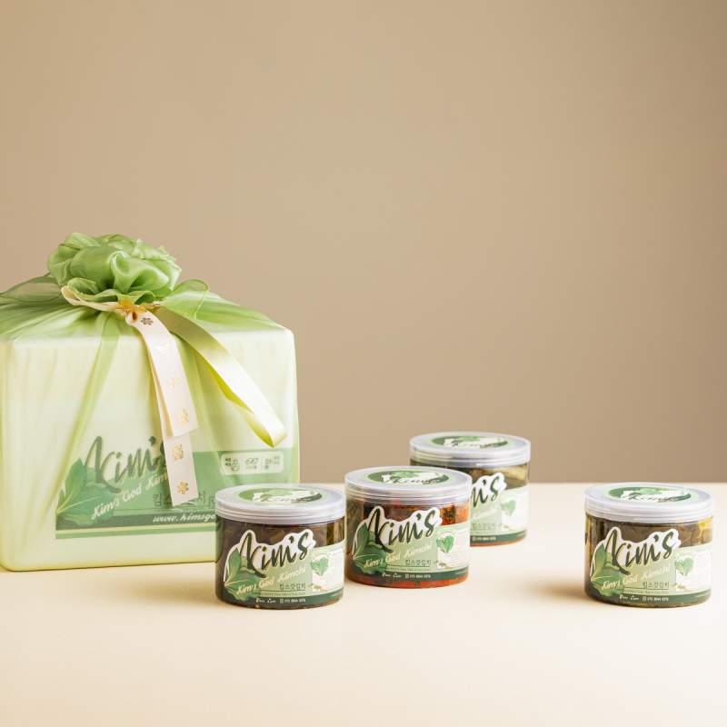 [선물세트] 여수 전라도식 돌산 갓김치 프리미엄 선물세트 100% 국내산 재료 당일제조 당일발송 500g 4종 (국내산)