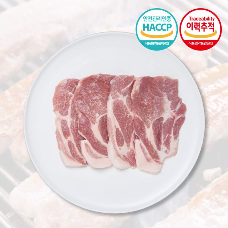 우진남도한우 프리미엄 해썹 이력추적 당일가공 한돈 목살구이 500g x 2 (냉장)