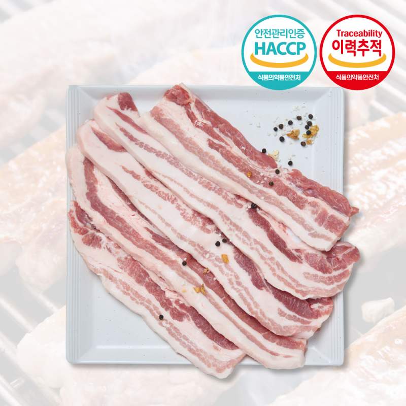 우진남도한우 프리미엄 해썹 이력추적 당일가공 한돈 삼겹살 삼겹구이 500g x 2 (냉장)