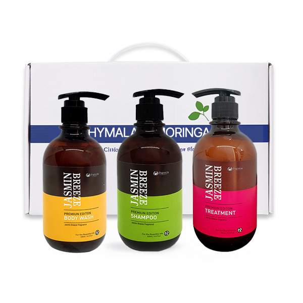 [선물세트] 포고니아 자스민 브리즈 프리미엄 3종 선물세트 샴푸 & 바디워시 & 트리트먼트