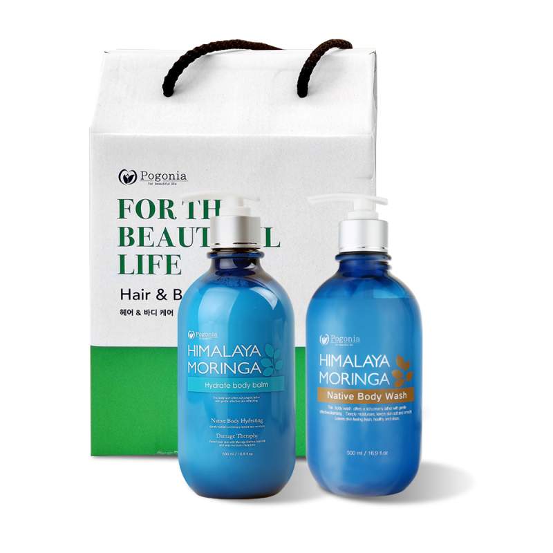 [선물세트] 포고니아 히말라야모링가  2종 선물세트 바디워시 + 바디로션 (바디밤)