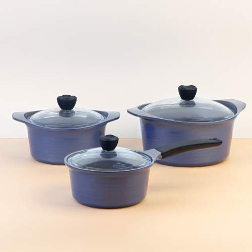 [알루아트] 프리미엄 IH HP 냄비 18편수 + 20양수 + 24양수 3종세트 국산 5중 세라믹코팅 / 프랑스산 최고급산 천연 내열유리 뚜껑