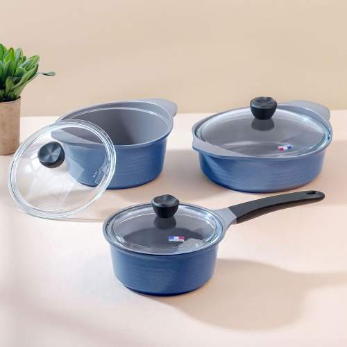 [알루아트] 프리미엄 IH HP 냄비 18편수 + 20양수 + 24전골 3종세트 국산 5중 세라믹코팅 / 프랑스산 최고급산 천연 내열유리 뚜껑