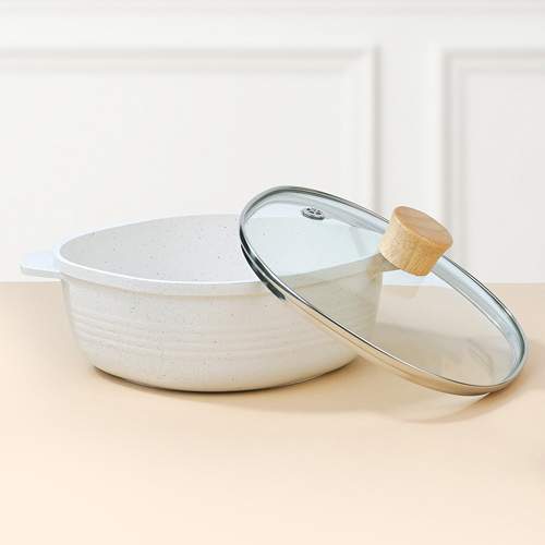 [알루아트] 프리미엄 IH 테라조 친환경 5중 세라믹코팅 통주물 넌스틱 MR 사각냄비 20cm