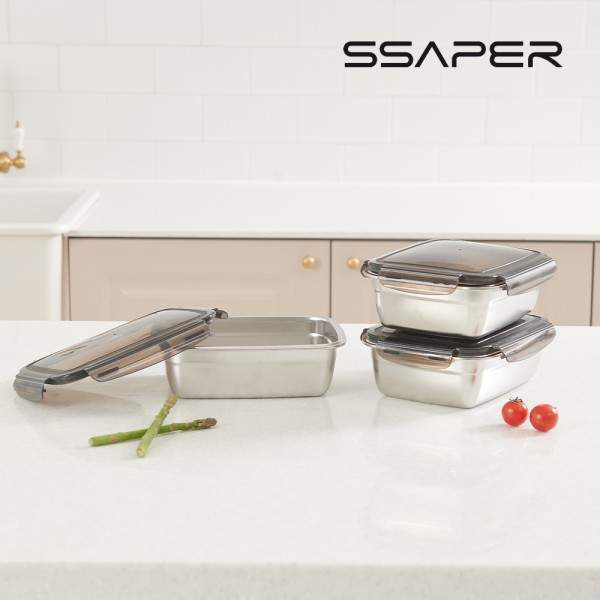[셰퍼] 모노락 스텐 밀폐용기 3종 세트