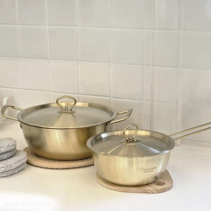 [아비스] 티타늄코팅 스텐 편수18+전골24cm 2종 세트