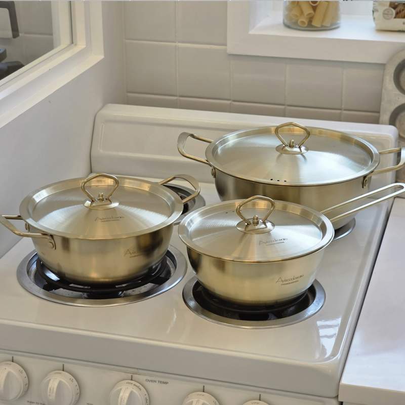 [아비스] 티타늄코팅 스텐 편수16+양수18+전골24cm 3종 세트