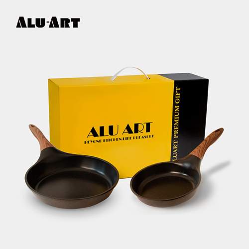 [알루아트] IH 블랙캐스트팬 20cm+28cm 불소+세라믹코팅 프라이팬