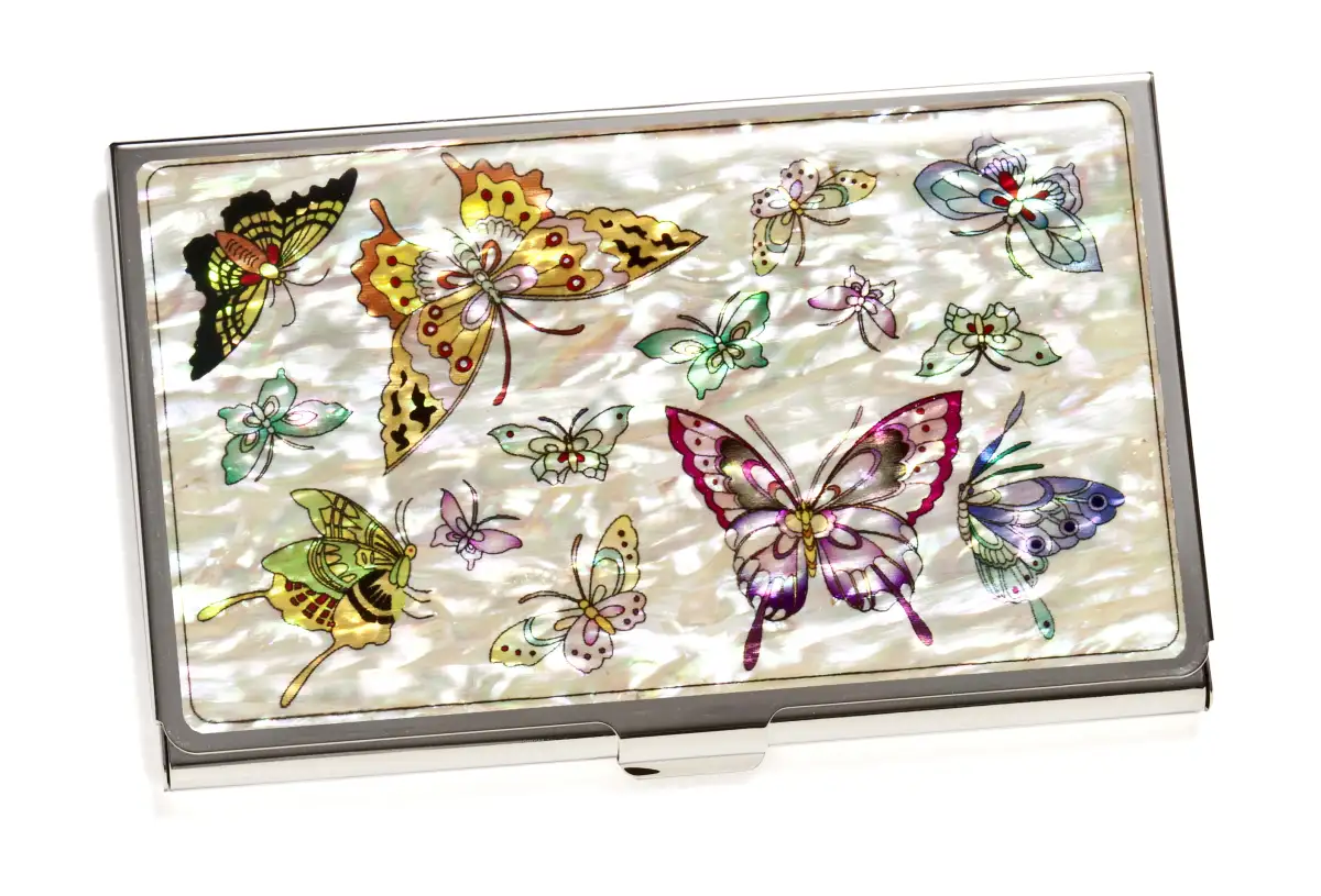 나비 자개 명함케이스