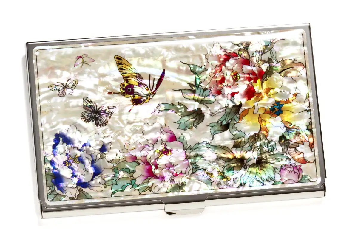 목단 자개 명함케이스