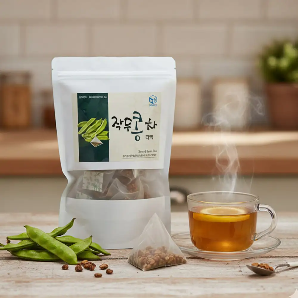 100% 국내산 압력으로 볶은 유기농 무농약 작두콩 어린꼬투리차 60티백